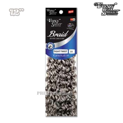 Foxy Silver Synthetic Hair TIGHT TWIST 12 Braid - 14633