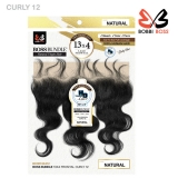 Bobbi Boss Bundle 100% Virgin Human Hair 13X4 HD Lace Closure - CURLY 12