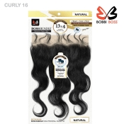 Bobbi Boss Bundle 100% Virgin Human Hair 13X4 HD Lace Closure - CURLY 16