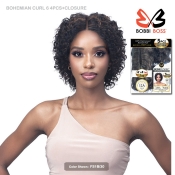Bobbi Boss Bundle 100% Virgin Human Hair Weave - BOHEMIAN CURL 6 4PCS+CLOSURE