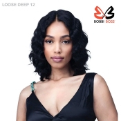 Bobbi Boss 100% Unprocessed Remy HD Bundle Lace Front Wig - LOOSE DEEP 12
