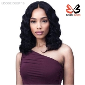 Bobbi Boss 100% Unprocessed Remy HD Bundle Lace Front Wig - LOOSE DEEP 16