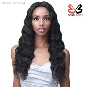Bobbi Boss 100% Unprocessed Remy HD Bundle Lace Front Wig - LOOSE DEEP 24