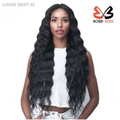 Bobbi Boss 100% Unprocessed Remy HD Bundle Lace Wig - LOOSE DEEP 32