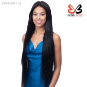 Bobbi Boss 100% Unprocessed Remy HD Bundle Lace Front Wig - STRAIGHT 32