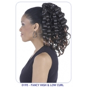 NEW BORN FREE Synthetic Drawstring Ponytail: 0195 FANCY HIGH & LOW CURL