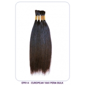 NEW BORN FREE 100% Human Hair bulk: European Yaki Perm Bulk 18"