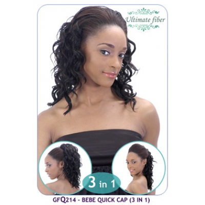 BOGO: GOLDFIELD Synthetic half wig: GFQ214, BEBE QUICK CAP