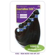 NEW BORN FREE 100% Human Hair weaving: H302 Remi Micro Yaki 6pc Set