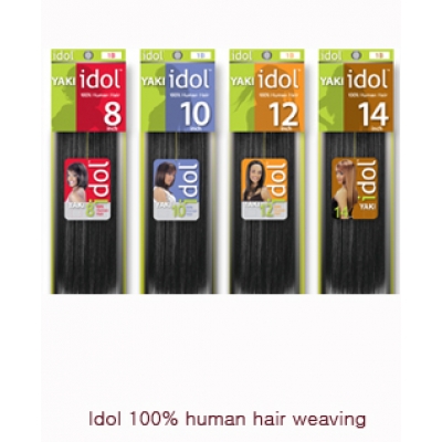 IDOL 100% Human Hair Yaki Weaving 8 inch