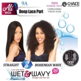 Ali 9A Unprocessed Virgin Human Hair Wet n Wavy Deep Lace Part Wig 20 - Bohemian Wave A9WWB20