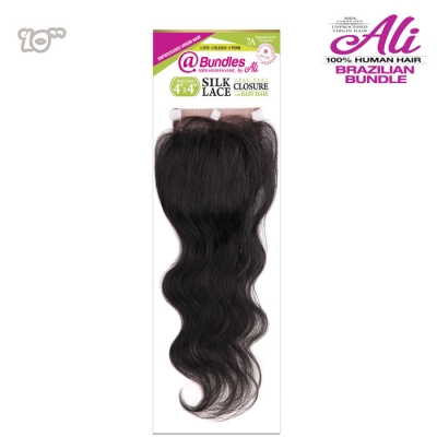 Ali @ 7A Brazilian Bundle 4x4 Lace Closure - Body wave 10