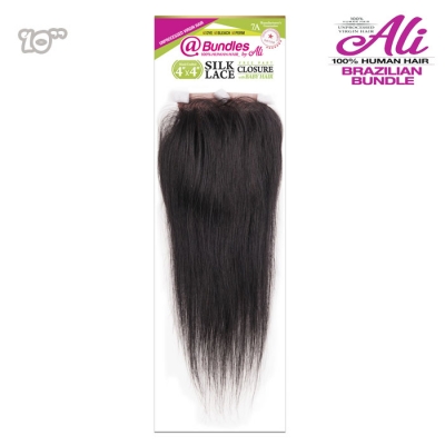 Ali @ 7A Brazilian Bundle 4x4 Lace Closure - STRAIGHT 10