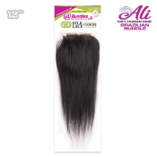 Ali @ 7A Brazilian Bundle 4x4 Lace Closure - STRAIGHT 12