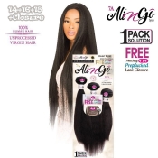 Ali 7A Unprocessed Virgin Human Hair Weave 3PCS + Closure - BODY WAVE(14+16+18)+12