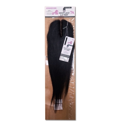 Ali Unprocessed Human Hair Deep Lace Closure - DEEP LACE 7A 3.5" PART CLOSURE STRAIGHT 14"