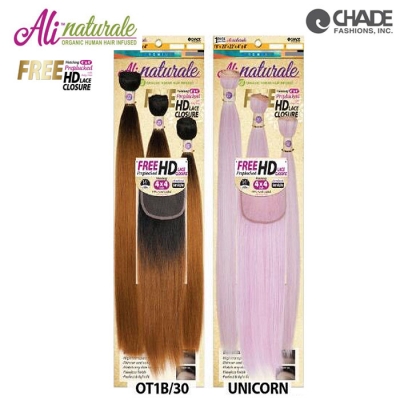 Ali Naturale Straight 18. 20. 22 + HD 4X4 Closure - AN344S5