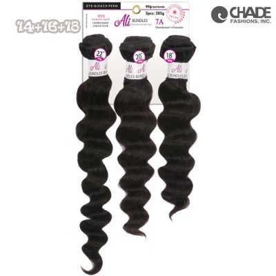 ALI Brazilian Bundle 3pcs- Loose Deep Wave 14+16+18 (Natural Black)