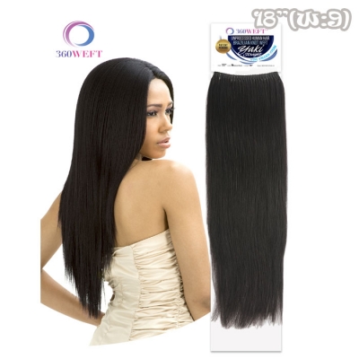 New Born Free 360 Weft 100% Human Hair Brazilian Knot Yaki Straight 18 - Weft 9