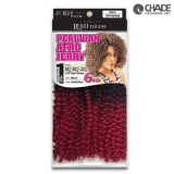 New Born Free Human Hair Blend Remi Touch Peruvian Afro 6pcs - Jerry Curl 18+20+22 + Top closure