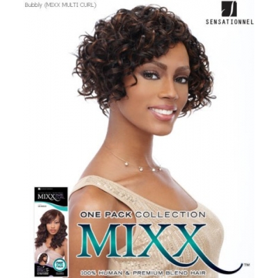 Sensationnel Mixx Multi Curl Short BUBBLY SHORT - Human Blend Weave Extensions