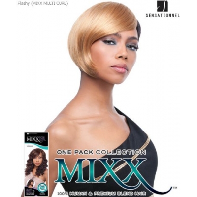 Sensationnel Mixx Multi Curl Short FLASHY SHORT - Human Blend Weave Extensions