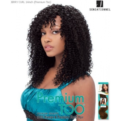 Sensationnel Premium Too JERRY CURL 12 - Human Blend Weave Extensions