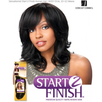 Sensationnel Start 2 Finish J-BODY DUAL 10 - Human Hair Weave Extensions