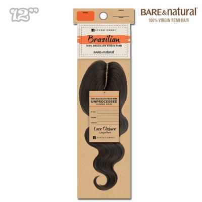 Sensationnel  Bare & Natural Brazilian Virgin Remi Lace Closure - NATURAL BODY 12