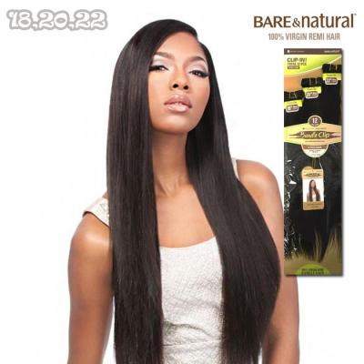 Sensationnel Bare&Natural 100% Virgin Remi  BUNDLE CLIP 12PCS - STRAIGHT 18.20.22