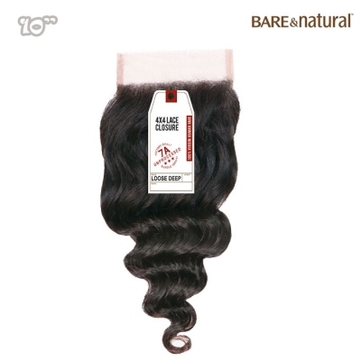 Sensationnel Bare & Natural 7A 4x4 Lace Closure - LOOSE DEEP 10