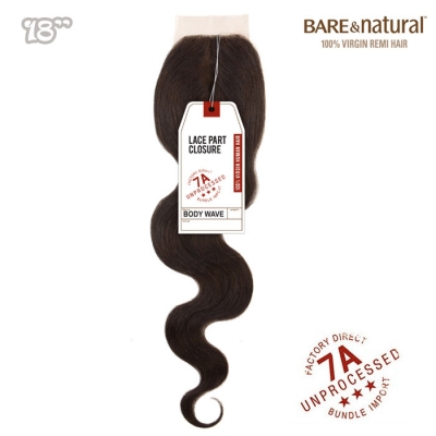 Sensationnel BARE & NATURAL Vergin Human Hair Lace Part Closure - BODY WAVE 18