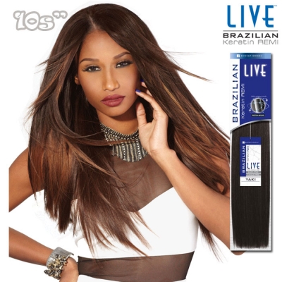 Sensationnel LIVE 100% Human Hair Brazilian Keratin Remi Human Hair Weave -  YAKI 10S