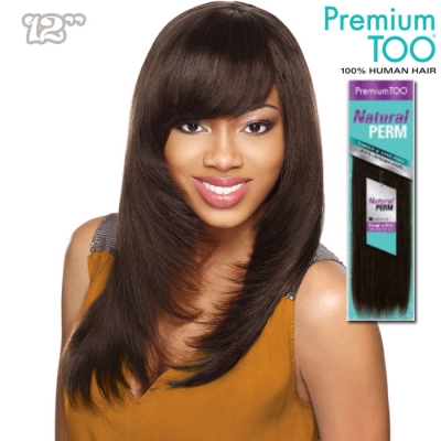 Sensationnel PREMIUM TOO Human Hair Weave -NATURAL PERM YAKI 12