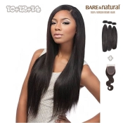 Sensationnel Bare & Natural Virgin Remi Human Hair 4x4 Lace Closure + Bundle Deal - STRAIGHT 10.12.14