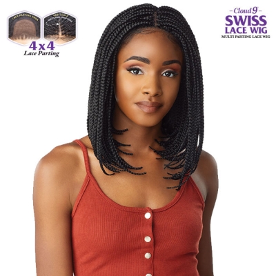 Sensationnel Cloud 9 4x4 Hand Braided Swiss Lace Front Wig - BOX BRAID BOB