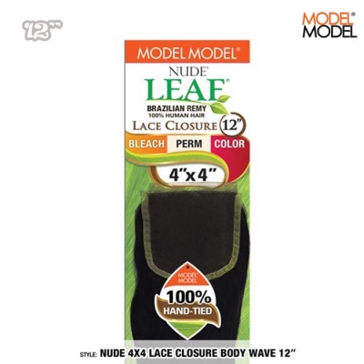 Model Model NUDE LEAF 4X4 Lace Closure BODY WAVE 12