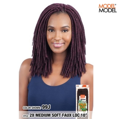 Model Model GLANCE 2X MEDIUM SOFT FAUX LOC 10 Crochet Braid