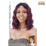 Model Model 5 Lace to Lace Synthetic Hair Lace Front Wig - TRIPLE BARREL CURL-010