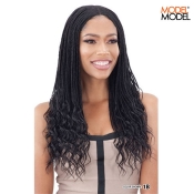 Model Model Synthetic Braided Lace Wig - Wavy End Mini Box Braids 24