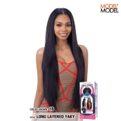 Model Model Synthetic Hair Oval Part Wig - LONG LAYERED YAKY