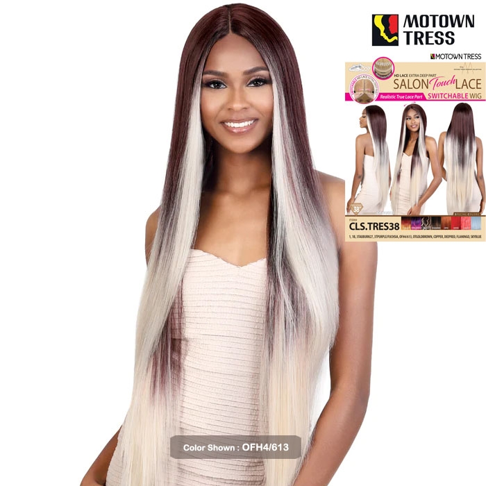 Motown Tress Let's Lace Zig Zag 4 Way Lace Part Synthetic Swiss Lace Wig - LZ VIXEN28 - 1B