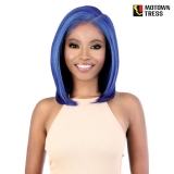 Motown Tress Premium Synthetic 13x7 HD Invisible Fake Scalp Lace Wig - LS137.BLUE