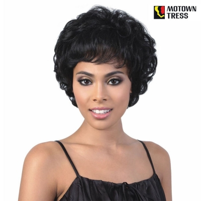 Motown Tress Human Hair Silver Gray Hair Collection Wig - S.LINDA