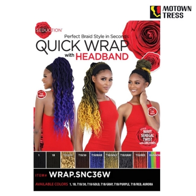 Motown Tress Seduction Synthetic Hair Quick Wrap Headband Wig - WRAP.SNC36W