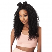 Outre Purple Pack Brazilian Boutique Human Hair Blend Weaving + W Part Closure - DEEP WAVE 14.16.18