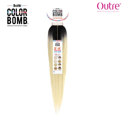 Outre Batik Colorbomb Blonde 2X5 Closure - NATURAL STRAIGHT 18