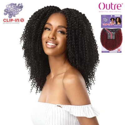 Outre Human Hair Blend Big Beautiful Hair Clip In 9 - 4A KINKY CURL 10