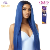 Outre Purple Pack Brazilian Boutique Human Hair Blend Weaving + W Part Closure - SLEEK ST 18.20.22