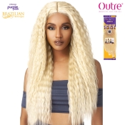 Outre Purple Pack Brazilian Boutique Human Hair Blend Weaving + W Part Closure - SUPER WAVE 18.20.22